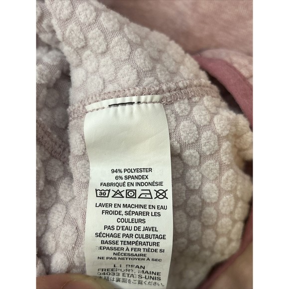 LL Bean Women's Quilted Half Zip Long Sleeve Pullover Thumb Holes Pink Medium - Picture 7 of 8